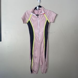 Light pink zip up jumpsuit